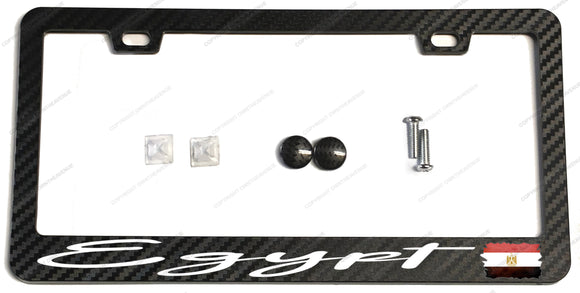 Egypt Egyptian Vintage Style Flag Racing Drift Carbon Fiber License Plate Frame