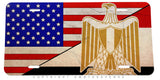 USA Egypt Flag Rustic Style Auto Metal License Plate - OwnTheAvenue