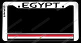Egypt Egyptian World Country Flag White Auto V01 License Plate Frame - OwnTheAvenue
