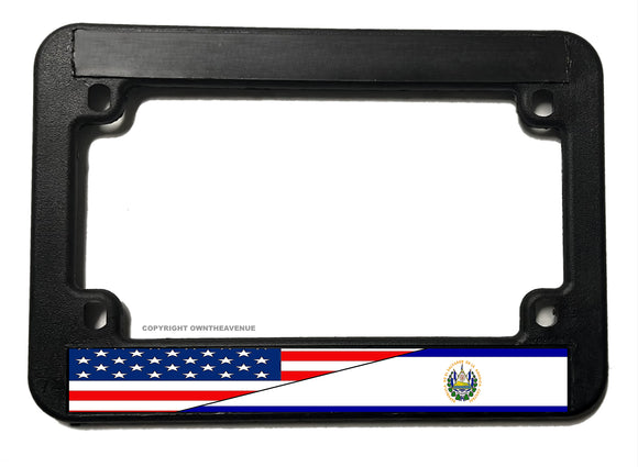 USA American El Salvador World Country Flag Motorcycle License Plate Frame - OwnTheAvenue