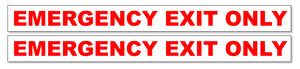 x2 Emergency Exit Only Notice Caution Safety Building Sign Vinyl Sticker Decal