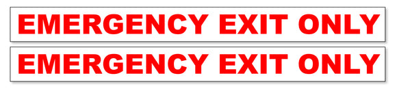 x2 Emergency Exit Only Notice Caution Safety Building Sign Vinyl Sticker Decal - OwnTheAvenue