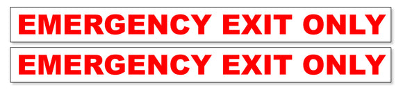 x2 Emergency Exit Only Notice Caution Safety Building Sign Vinyl Sticker Decal
