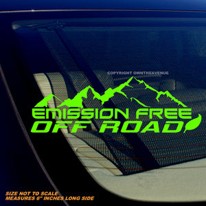 Emission Free Off Road EV Electric Vehicle Truck Mountains Vinyl Decal Sticker 6"