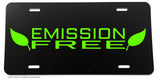 Emission Free Zero EV Electric Vehicle License Plate