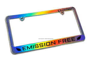 Emission Free Zero EV Electric Vehicle Holographic Wrapped License Plate Frame - OwnTheAvenue