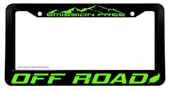 Emission Free Off Road EV Electric Vehicle Truck Mountains License Plate Frame