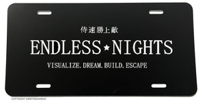 Endless Nights JDM Racing Drifting Kanji Japanese V01 License Plate Cover - OwnTheAvenue