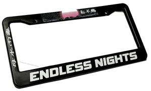 Endless Nights Synth Wave Kanji JDM Racing Drifting License Plate Frame - OwnTheAvenue