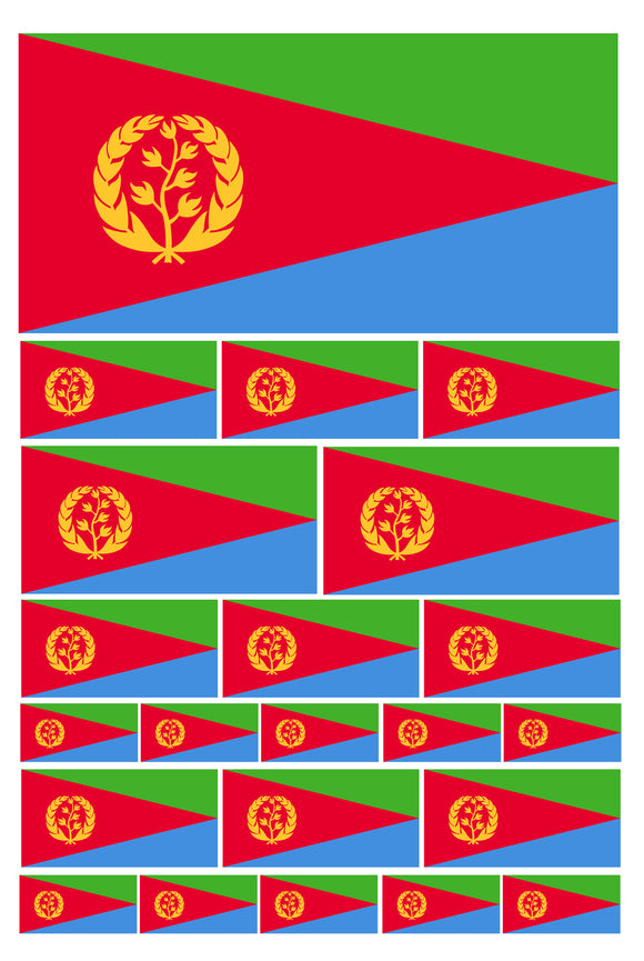 23Pcs Eritrea World Country Flag Assorted Assortment Vinyl Sticker Decals - OwnTheAvenue