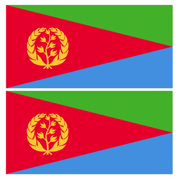 2Pcs Eritrea World Country Flags Vinyl Sticker Decals 4