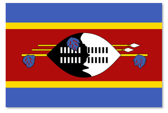 Eswatini World Country Flag Vinyl Sticker Decal 3.5