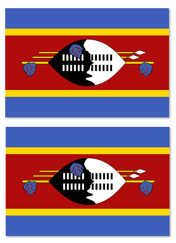 2Pcs Eswatini World Country Flag Vinyl Sticker Decal 3.5