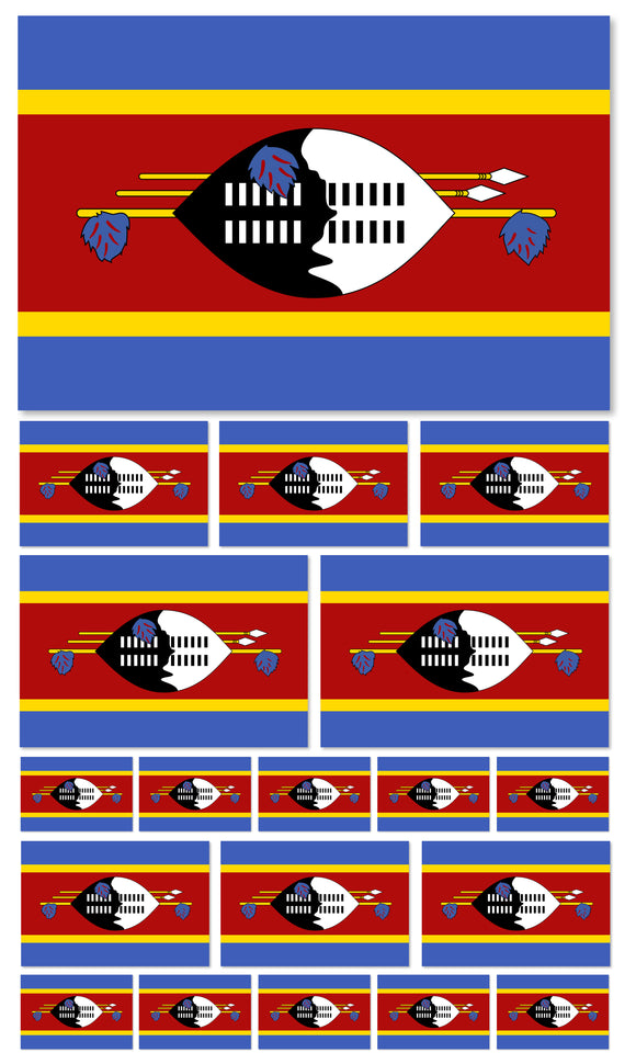 19Pcs Eswatini World Country Flag Assorted Assortment Vinyl Sticker Decals - OwnTheAvenue