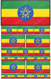 21Pcs Pack Lot Ethiopia Ethiopian Carbon Style Flags Assorted Sticker Decals - OwnTheAvenue