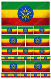 21Pcs Pack Lot Ethiopia Ethiopian Vintage Style Flags Assorted Sticker Decals - OwnTheAvenue