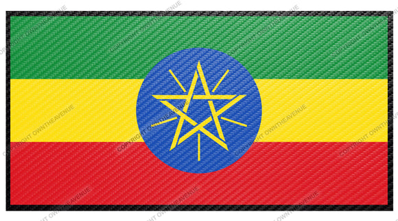 Ethiopia Ethiopian World Country Flag Carbon Vinyl Sticker Decal 4