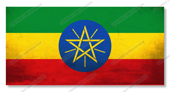 Ethiopia Ethiopian World Country Flag Vintage Style Sticker Decal 4