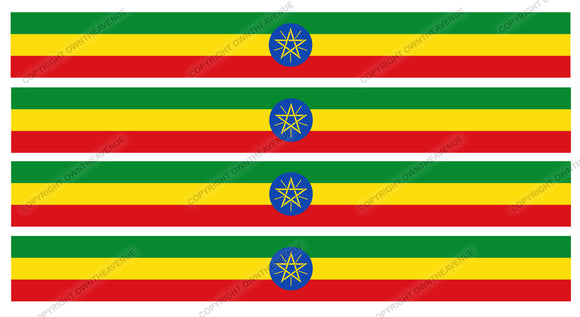 4Pcs Ethiopia Ethiopian Racing Stripes World Country Flag Sticker Decals 6