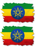 2Pcs Ethiopia Ethiopian Vintage Style Distressed Flags Vinyl Sticker Decals 3"