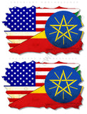 2Pcs Ethiopia USA American Vintage Style Distressed Flags Vinyl Sticker Decals 3" - OwnTheAvenue