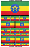21Pcs Pack Lot Ethiopia Ethiopian Carbon Style Flags Assorted Sticker Decals - OwnTheAvenue