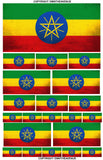21Pcs Pack Lot Ethiopia Ethiopian Vintage Style Flags Assorted Sticker Decals - OwnTheAvenue