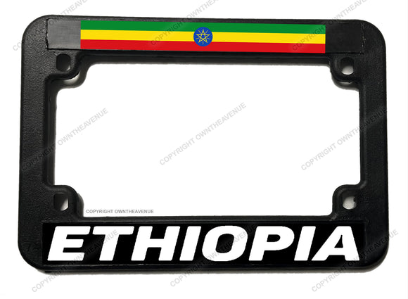 Ethiopia Ethiopian World Country Flag Model-34 Motorcycle License Plate Frame