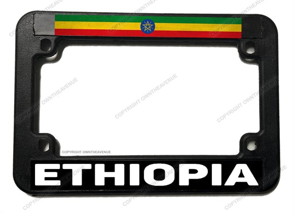 Ethiopia Ethiopian Flag Vintage Style Model02 Motorcycle License Plate Frame