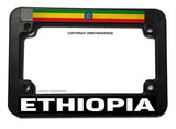 Ethiopia Ethiopian Flag Vintage Style Model02 Motorcycle License Plate Frame - OwnTheAvenue