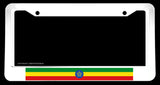 Ethiopia Ethiopian World Country Flag White License Plate Frame - OwnTheAvenue