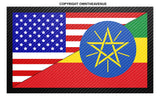 Ethiopia USA American World Country Flag Carbon Vinyl Sticker Decal 3.5" - OwnTheAvenue