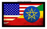 Ethiopia USA American World Country Flag Vintage Style Sticker Decal 3.5" - OwnTheAvenue
