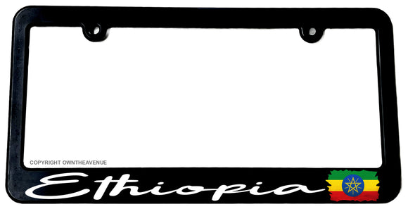 Ethiopia Ethiopian Vintage Style Flag Racing Drifting License Plate Frame - OwnTheAvenue