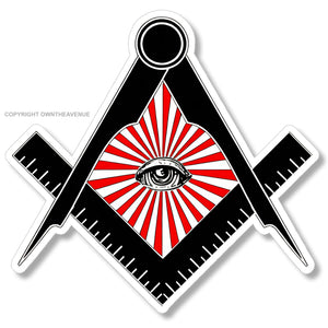 Freemason Mason Masonic Illuminati Eye Vinyl Decal Sticker 3.25" #V01-2 - OwnTheAvenue