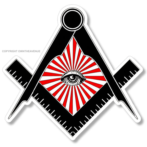 Freemason Mason Masonic Illuminati Eye Vinyl Decal Sticker 3.25