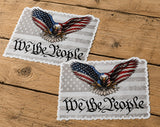 x2 We The People USA American Flag Bald Eagle Subdued Sticker Decals 4.5" - OwnTheAvenue