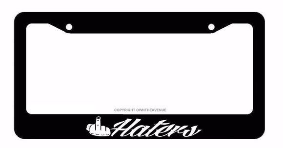 JDM F*ck Haters Tuner Drifting Racing Funny Black License Plate Frame (fh8tersf) - OwnTheAvenue