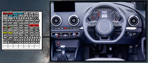 130 Pcs Car Truck Auto Interior Dashboard Label Vinyl Sticker Decals Set Kit