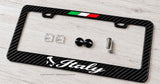 Italy Italian Flag Sport Racing Stripe Drifting Carbon Fiber License Plate Frame
