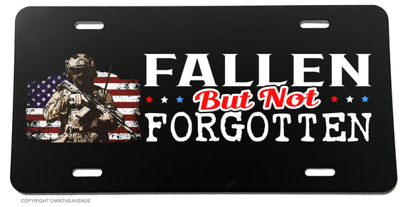 Not Forgotten Veteran Soldier Military Army Support Love License Plate Cover - OwnTheAvenue