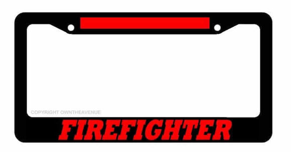 Firefighter Fire Fighter Support Rescue Red Color Car Truck License Plate Frame - OwnTheAvenue