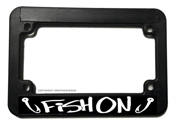 Fish On Funny Joke Humor Fishing Motorcycle License Plate Frame - OwnTheAvenue