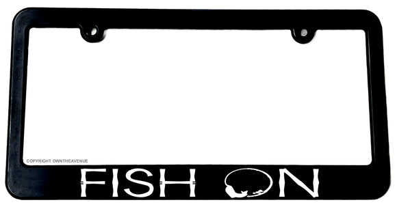 Fish On Fishing Funny Humor Joke License Plate Frame - OwnTheAvenue