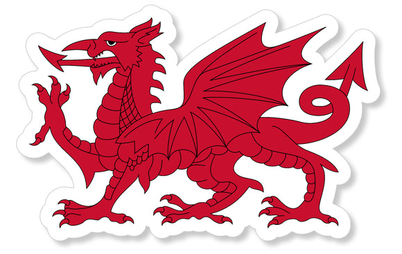 Wales Welsh Red Dragon Logo Flag Car Truck Window Bumper Vinyl Sticker Decal