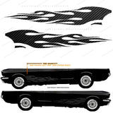 Hot Rod Fender Flames Fire Bopper Chopper Carbon Fiber Vinyl Sticker Decals
