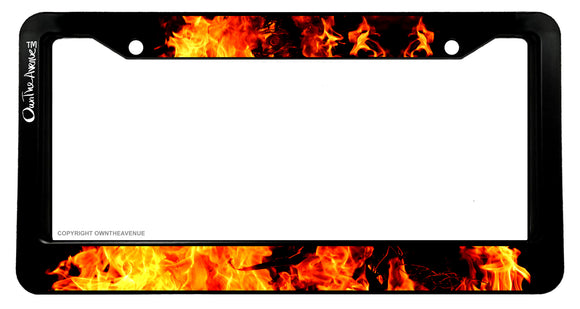 Fire Flames Pattern Vintage Style Muscle Car Racing Car Truck Auto License Plate Frame