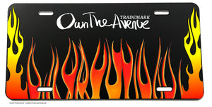 Flames Fire Hot Rod Vintage Style Classic Auto License Plate