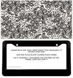 Floral Flowers Vintage Style Grayscale Black And White License Plate Frame