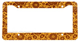 Floral Pattern Grunge 70s 80s Style Metal License Plate Frame - OwnTheAvenue